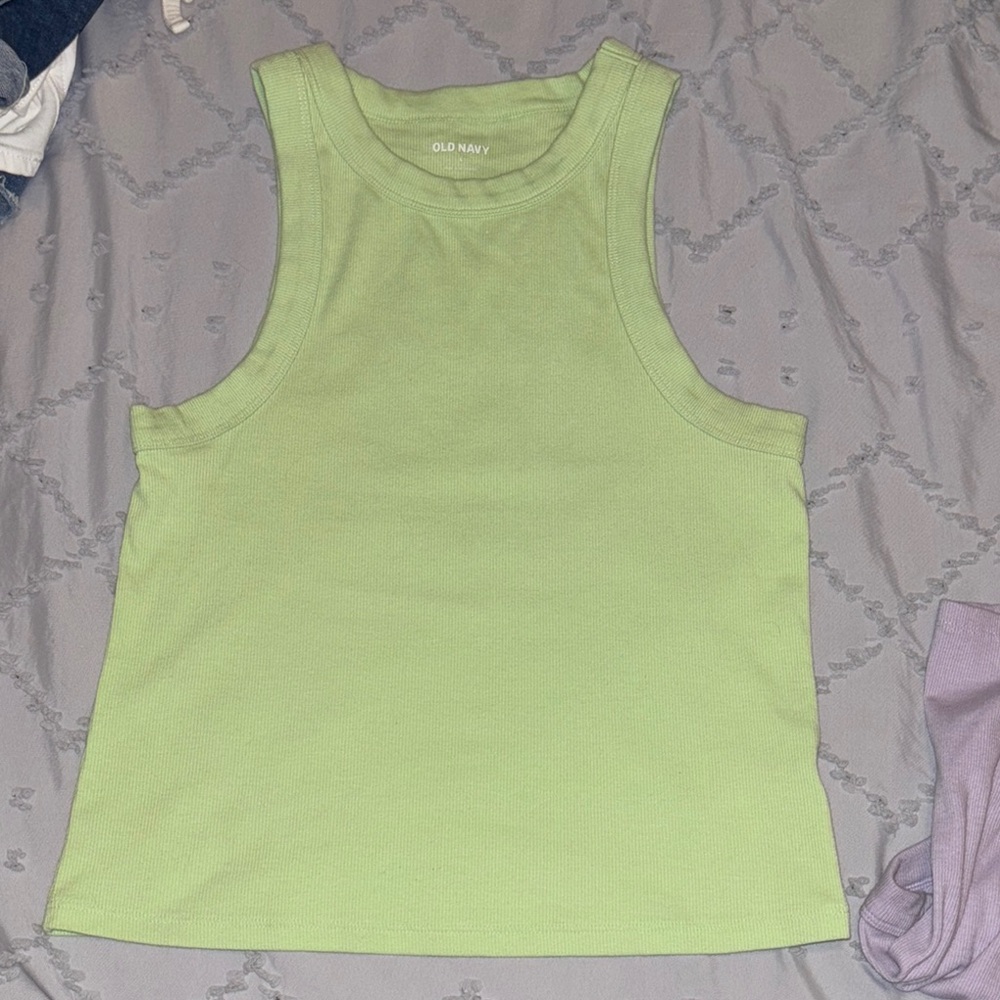 Old Navy Green Athletic High Neck Tank Top